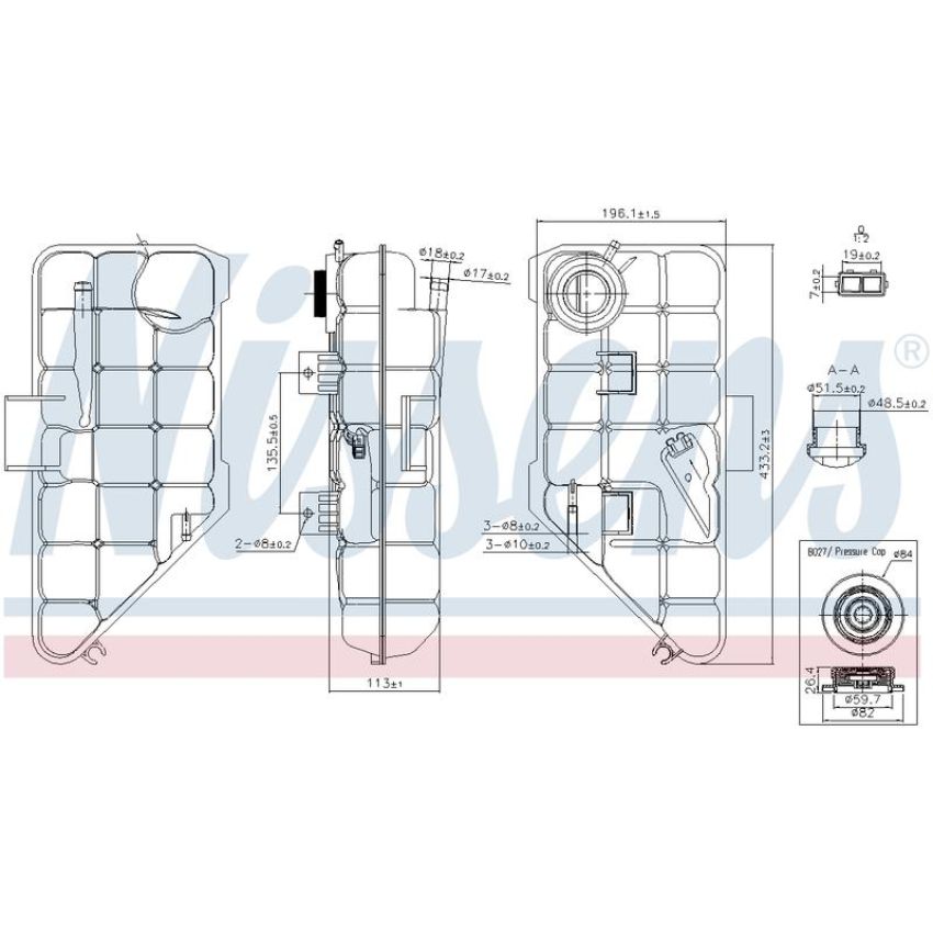 NISSENS 996182 Engine Coolant Reservoir