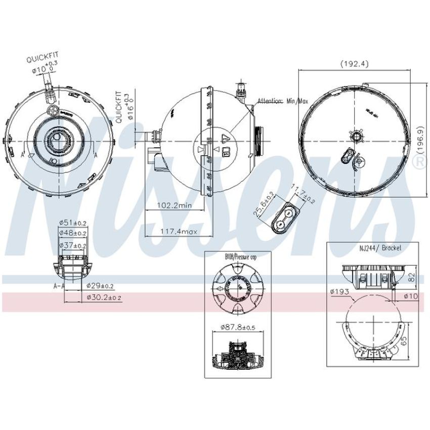 NISSENS 996262 Engine Coolant Reservoir