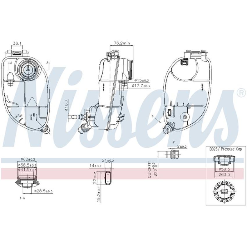 NISSENS 996265 Engine Coolant Reservoir