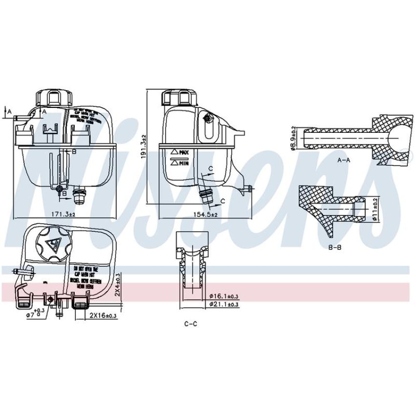 NISSENS 996266 Engine Coolant Reservoir