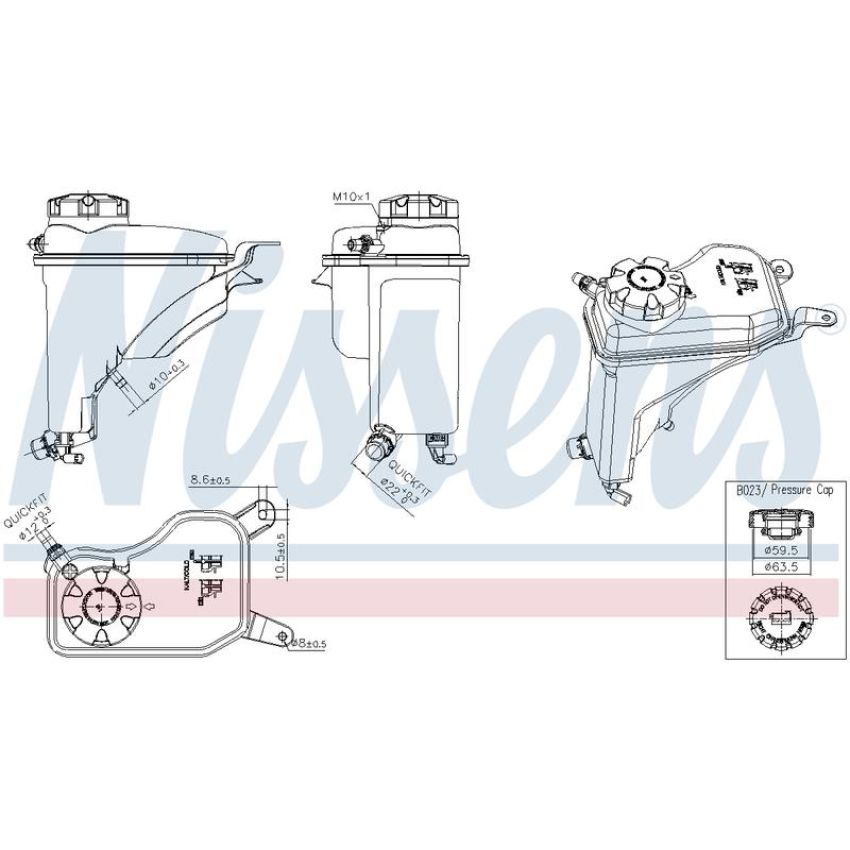 NISSENS 996268 Engine Coolant Reservoir