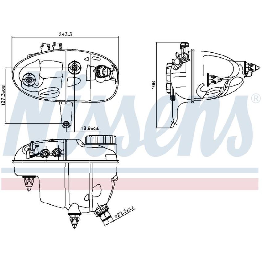 NISSENS 996276 Engine Coolant Reservoir