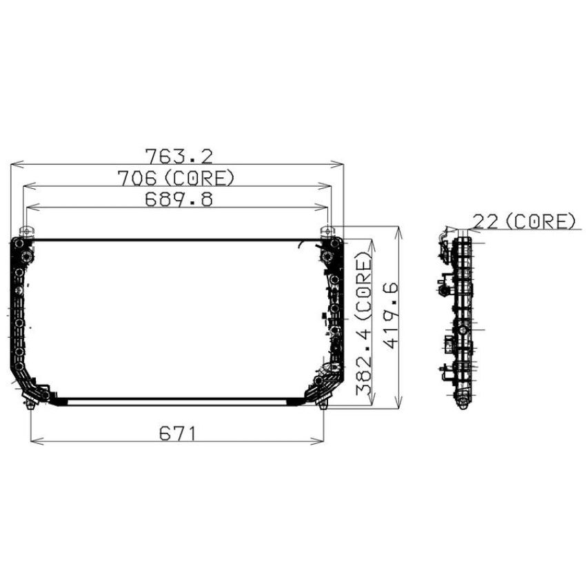 Denso 477-0540 Air Conditioning Condenser