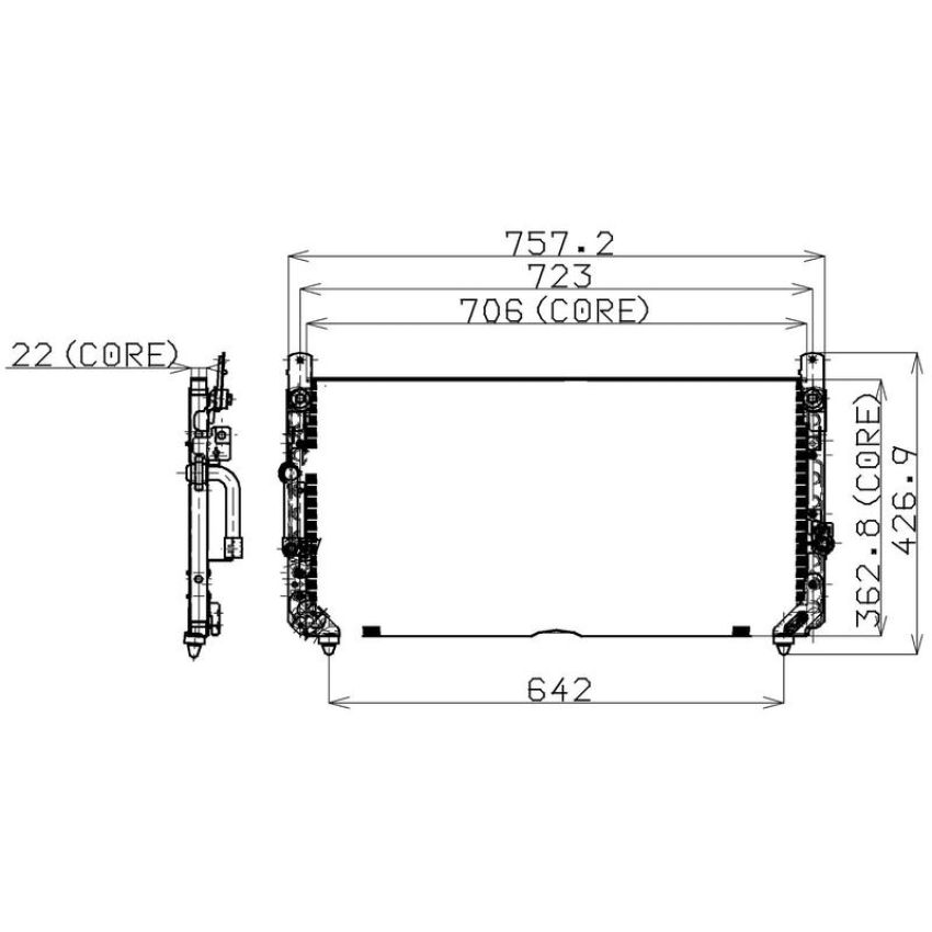 Denso 477-0554 Air Conditioning Condenser