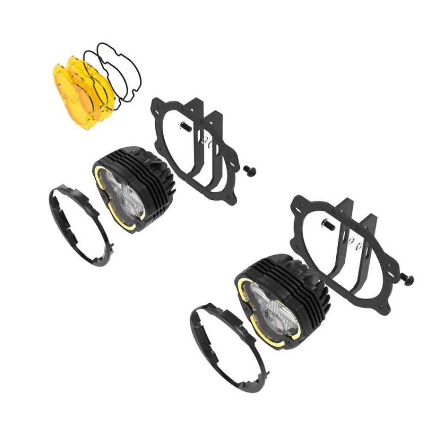 KC HiLiTES 97146 KC FLEX ERA 3 LED DM SAE FOG 2-LIGHT MSTR KIT 07-23 JEEP JK JL JT PLASTIC BUMPER
