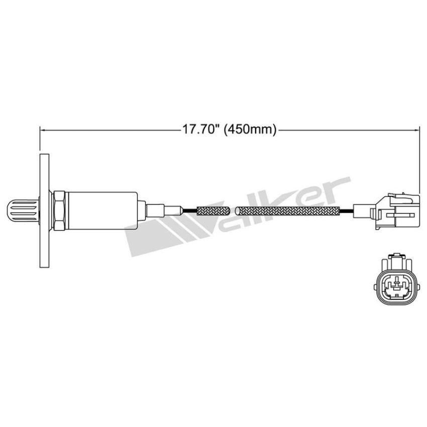 Walker Products 250-21054 Walker Products 250-21054 Oxygen Sensor 1-W Direct Fit W/Flange