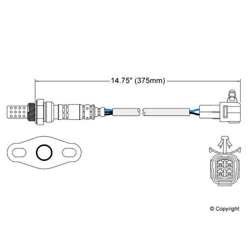 Walker Products 250-24051 Walker Products 250-24051 Oxygen Sensor 4-W Direct Fit W/Flange
