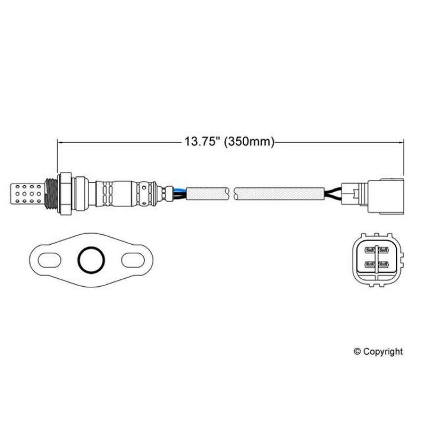 Walker Products 250-24151 Walker Products 250-24151 Oxygen Sensor 4-W Direct Fit W/Flange