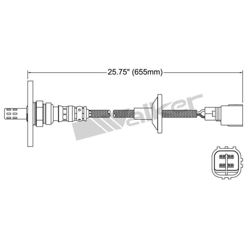 Walker Products 250-24155 Walker Products 250-24155 Oxygen Sensor 4-W Direct Fit W/Flange