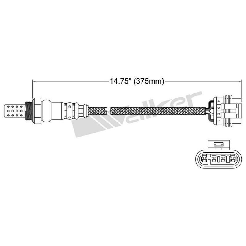Walker Products 250-24332 Walker Products 250-24332 Oxygen Sensor 4-W Direct Fit Narrow-Band