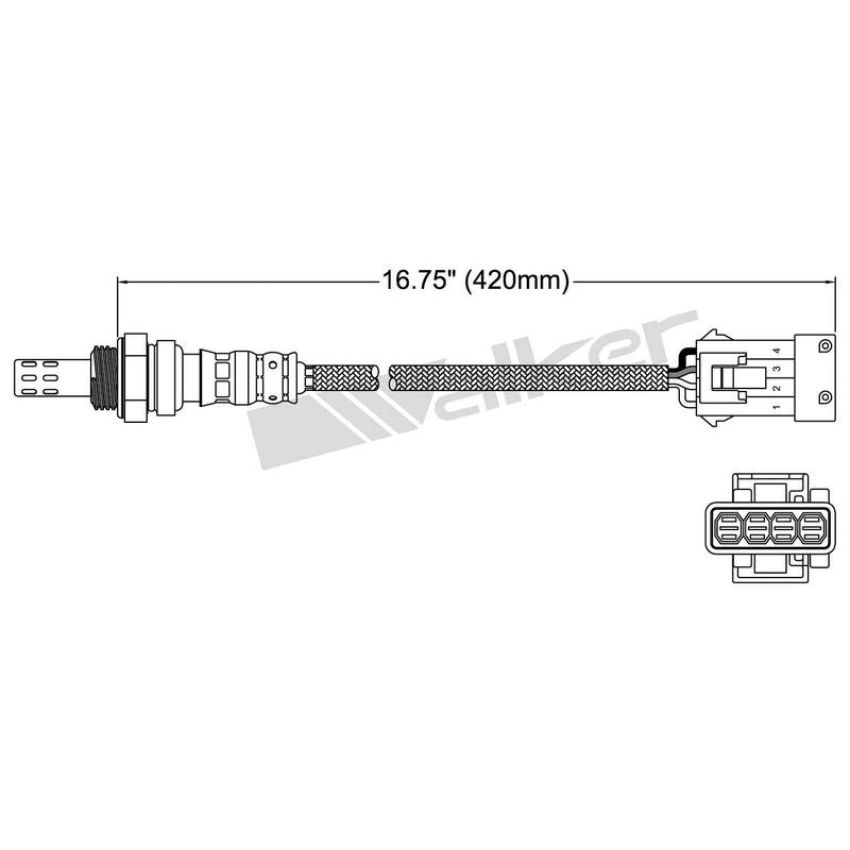 Walker Products 250-24497 Walker Products 250-24497 Oxygen Sensor 4-W Direct Fit Narrow-Band