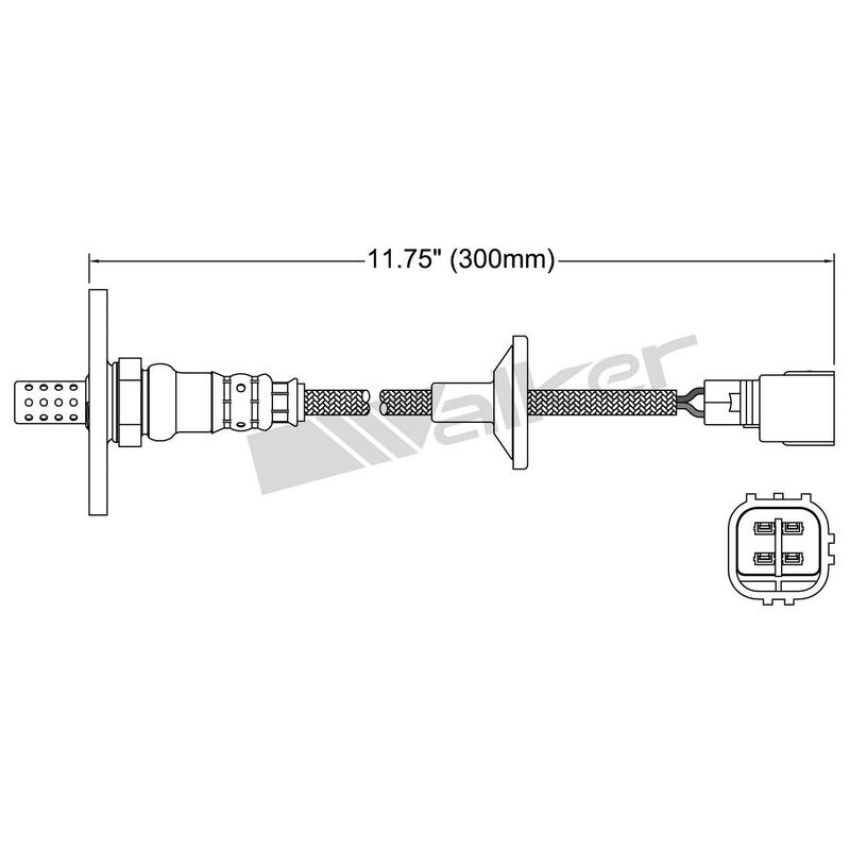 Walker Products 250-24655 Walker Products 250-24655 Oxygen Sensor 4-W Direct Fit W/Flange