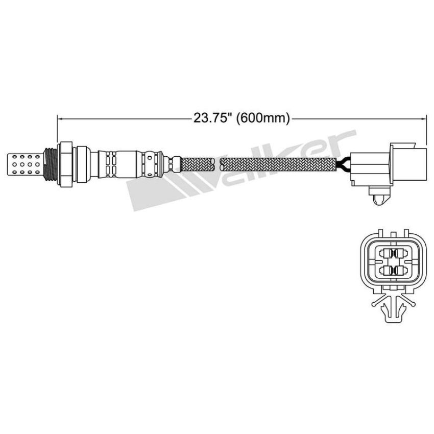 Walker Products 250-24691 Walker Products 250-24691 Oxygen Sensor 4-W Direct Fit Narrow-Band