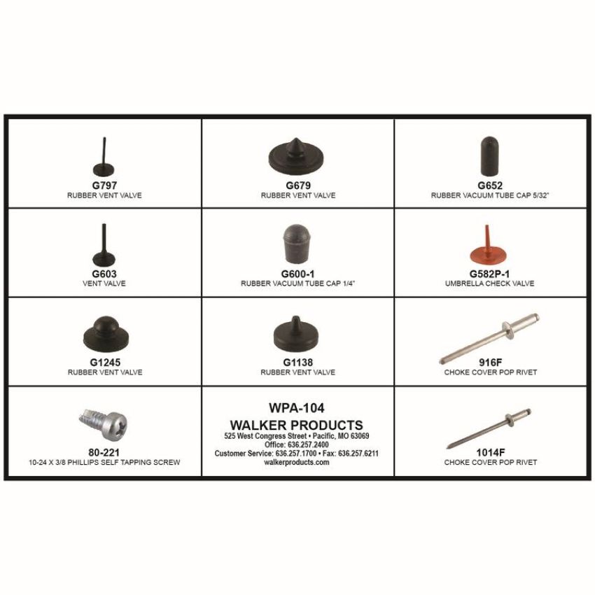 Walker Products WPA-104 Walker Products WPA-104 Carburetor Check Vent and Misc. Kit