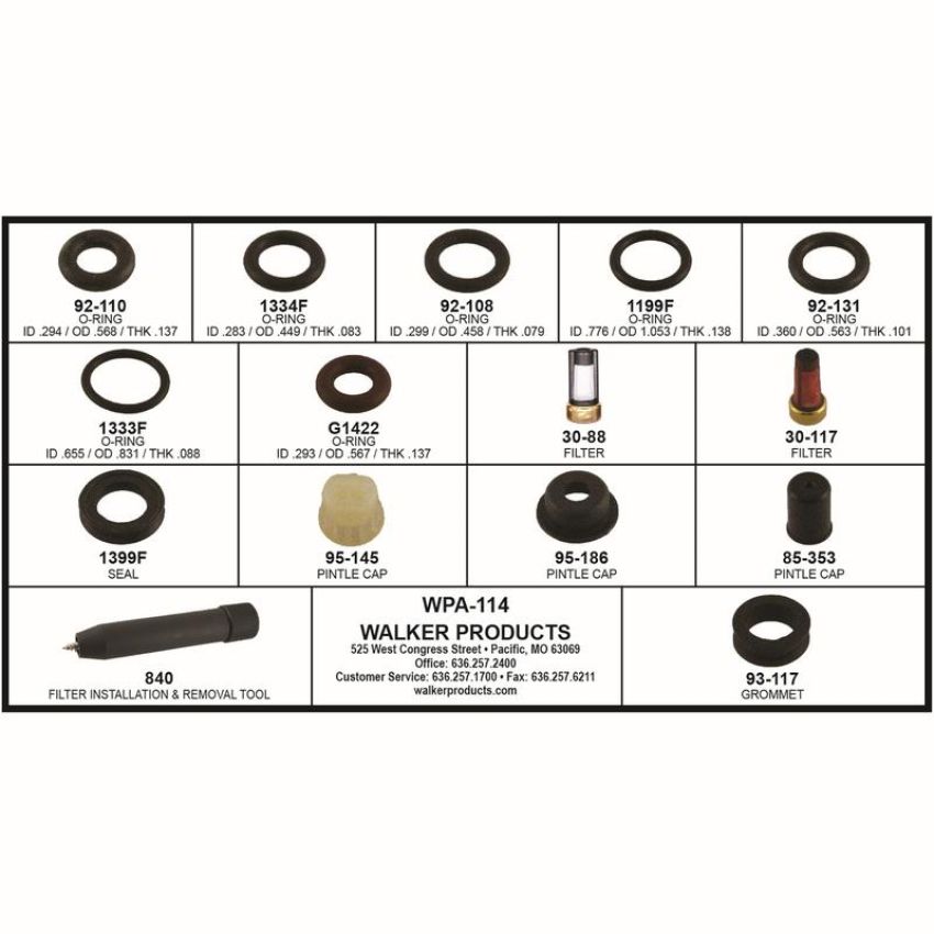 Walker Products WPA-114 Walker Products WPA-114 Fuel Injector Repair Kit
