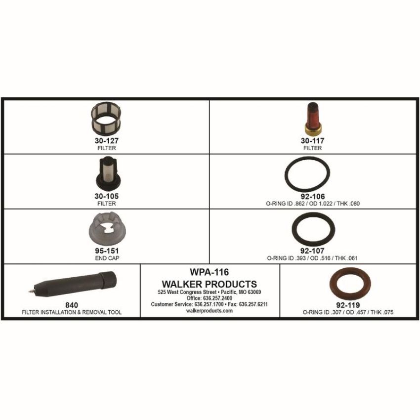 Walker Products WPA-116 Walker Products WPA-116 Fuel Injector Repair Kit