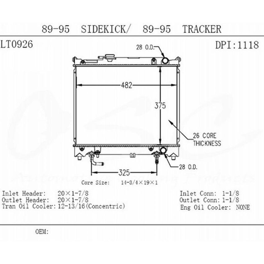 ONE STOP SOLUTIONS 1118 OSC Cooling Products 1118 New Radiator