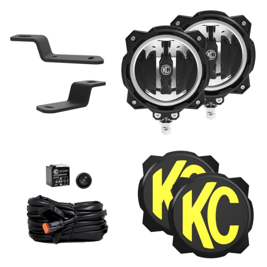 KC HiLiTES 97160 KC Pro6 LED 6in Ditch Wide-40 Driving 2-Light System - 2021+ Ford Bronco