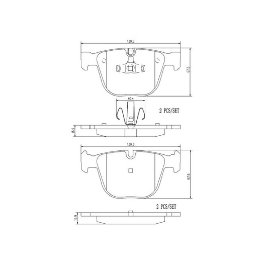 Brembo KT00C10 Brembo ceramic brake pad and composite vented  brake disc kit