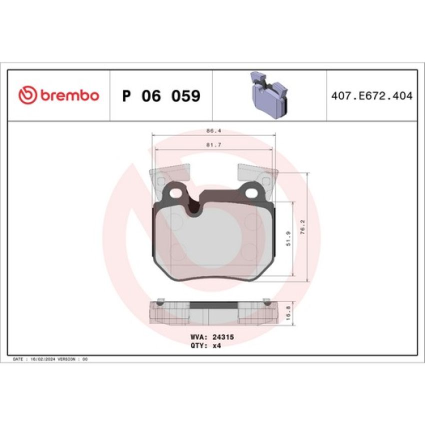 Brembo KT04409 Brembo low-met brake pad and UV coated vented  brake disc kit