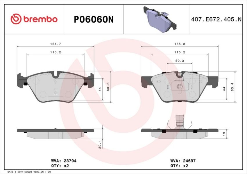 Brembo KT00A64 Brembo ceramic brake pad and composite vented  brake disc kit
