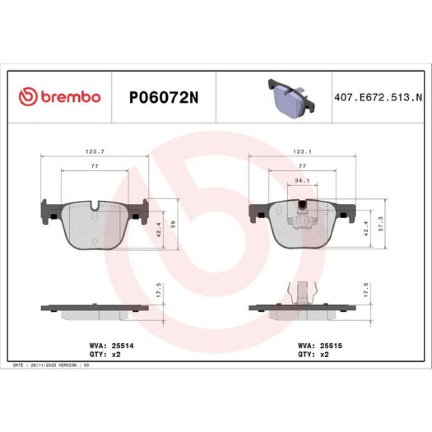 Brembo KT00B08 Brembo ceramic brake pad and UV coated vented  brake disc kit