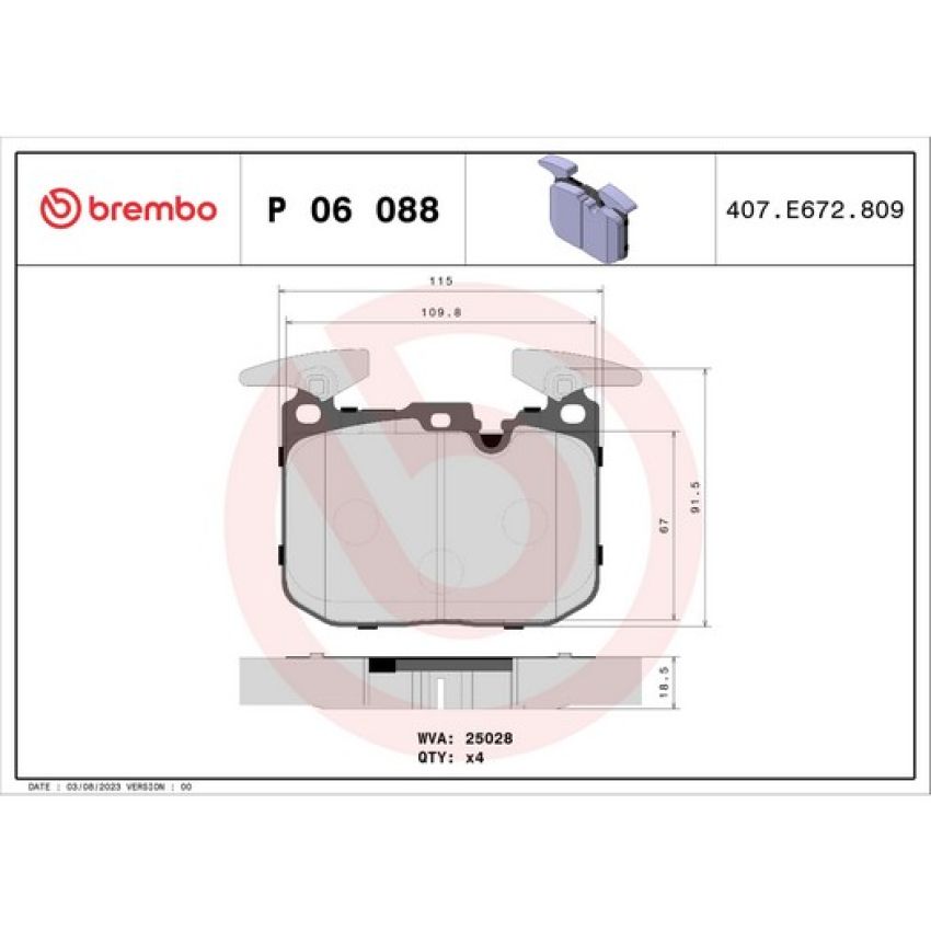 Brembo KTX4100 Brembo low-met brake pad and Xtra vented drilled brake disc kit