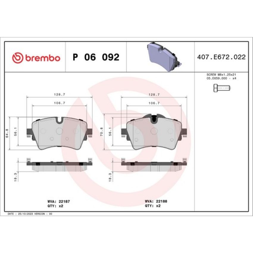 Brembo KT04366 Brembo low-met brake pad and UV coated vented  brake disc kit