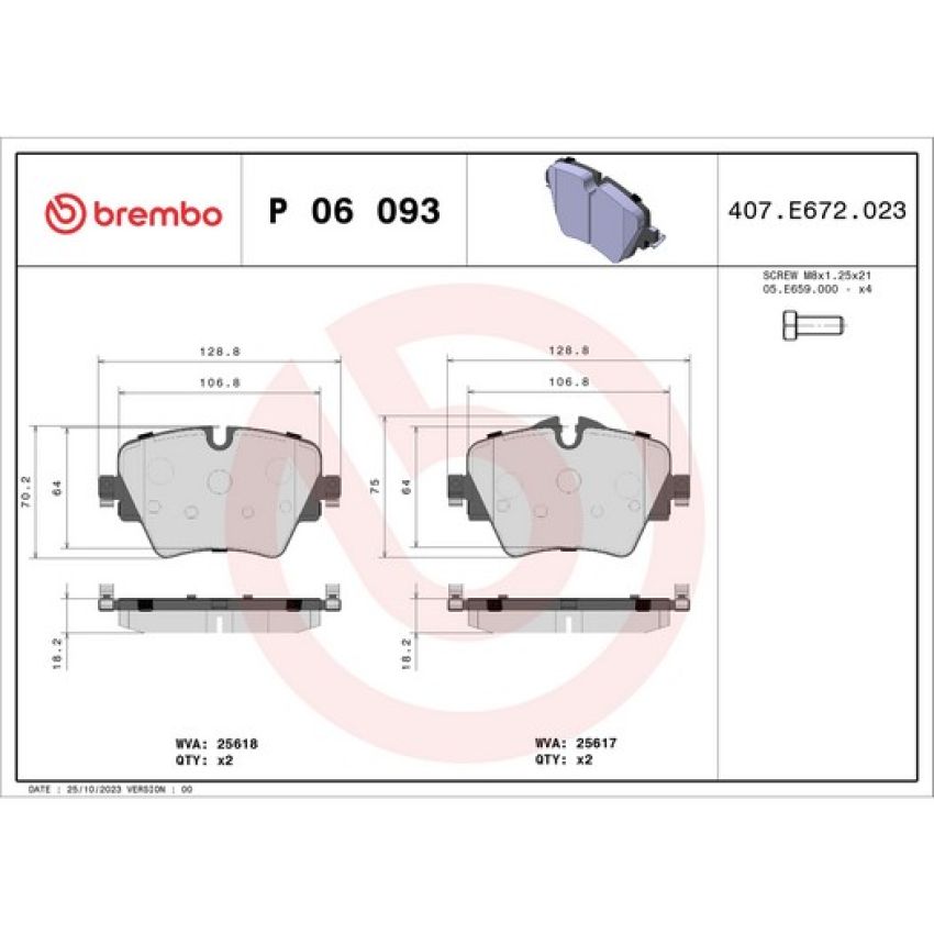 Brembo KT04355 Brembo low-met brake pad and UV coated vented  brake disc kit