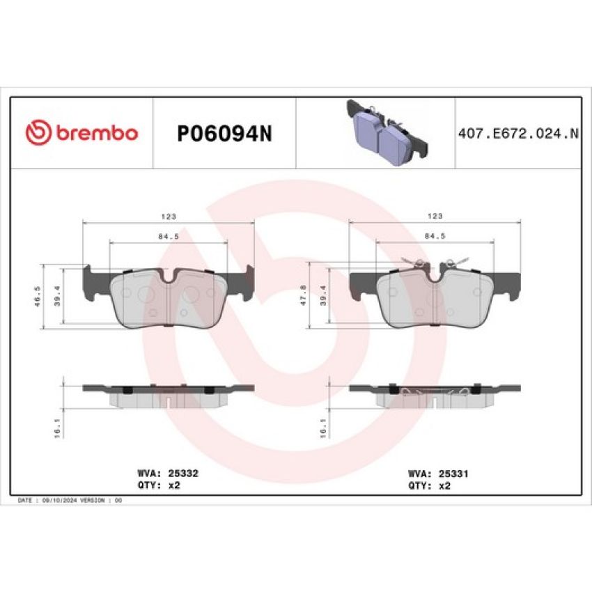 Brembo KT00880 Brembo ceramic brake pad and UV coated solid  brake disc kit