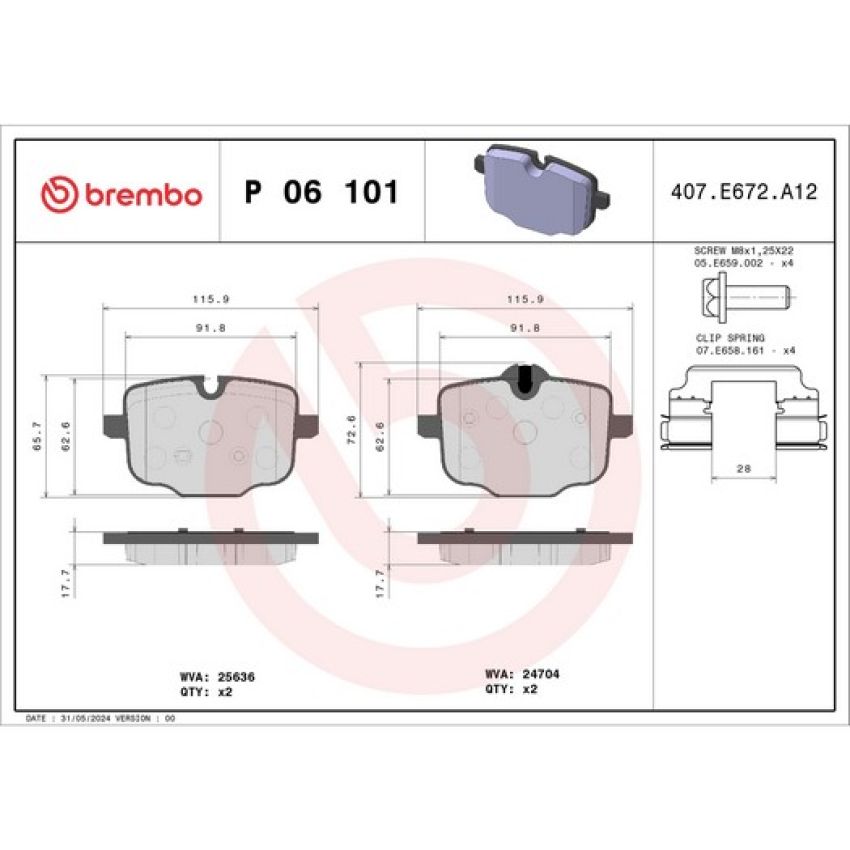 Brembo KT04364 Brembo low-met brake pad and composite vented  brake disc kit
