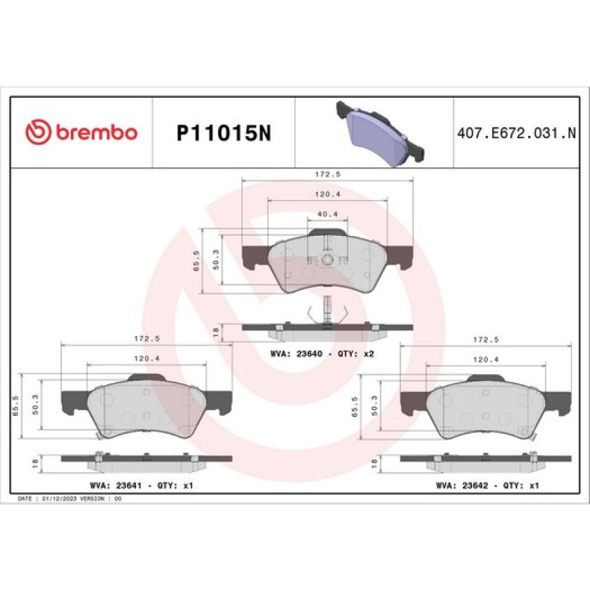 Brembo KT00868 Brembo ceramic brake pad and UV coated vented  brake disc kit