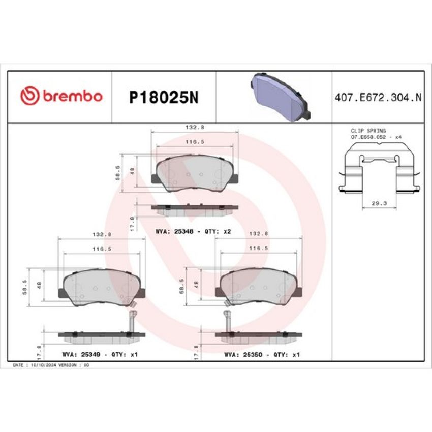 Brembo KT00829 Brembo ceramic brake pad and UV coated vented  brake disc kit
