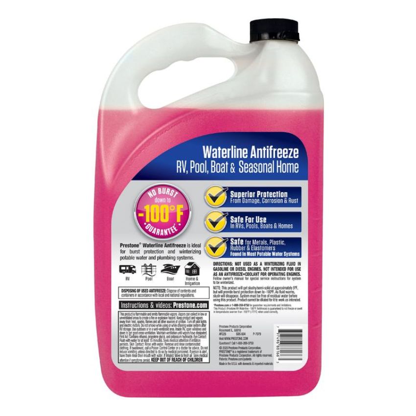 Prestone AF225 Prestone Waterline/RV Antifreeze - 1 gal; -100° No Burst - Potable Water Systems