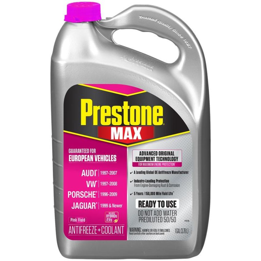 Prestone AF6410 Prestone MAX Original Equipment Antifreeze+Coolant. Euro Pink, 50/50 RTU, 1 Gal