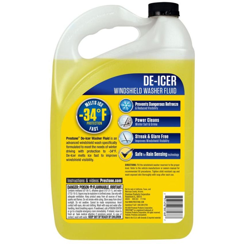 Prestone AS253 Prestone De-Icer / Winter Washer Fluid- 1 gal; -34° Protection, Melts Ice Fast