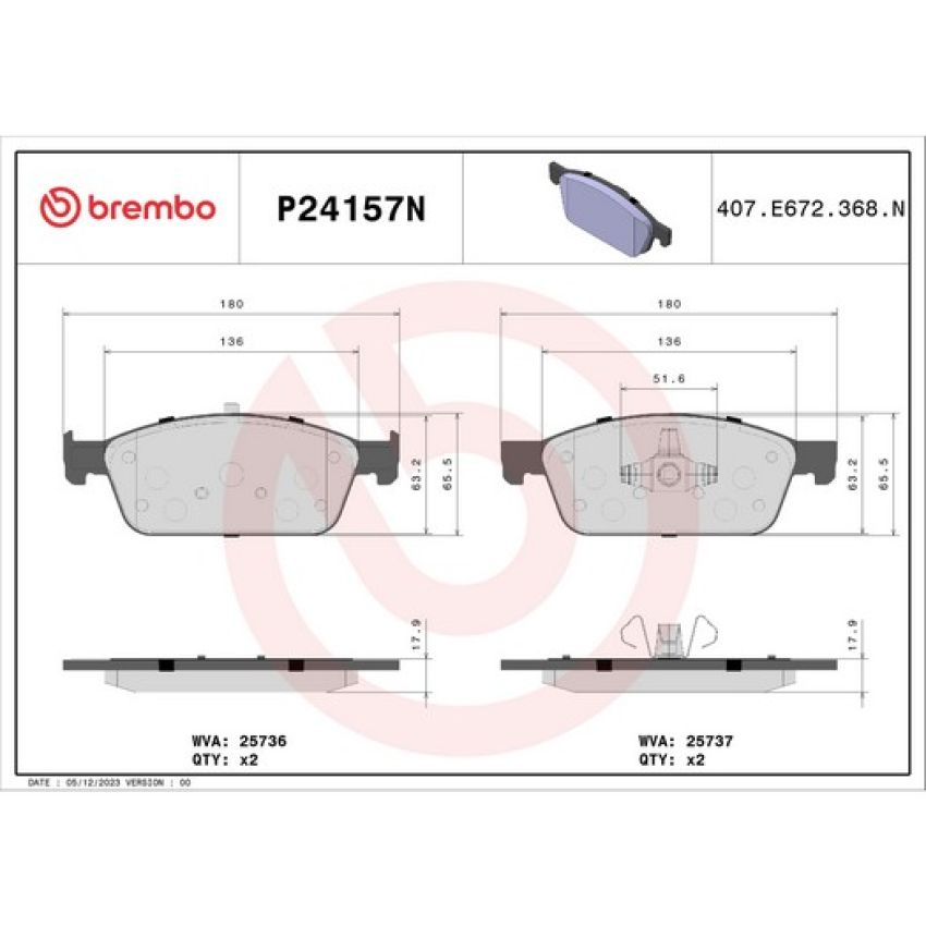 Brembo KT00689 Brembo ceramic brake pad and UV coated vented  brake disc kit