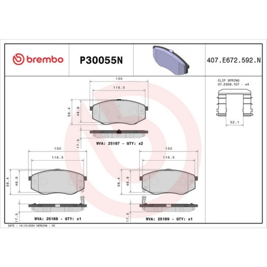 Brembo KT00493 Brembo ceramic brake pad and UV coated vented  brake disc kit