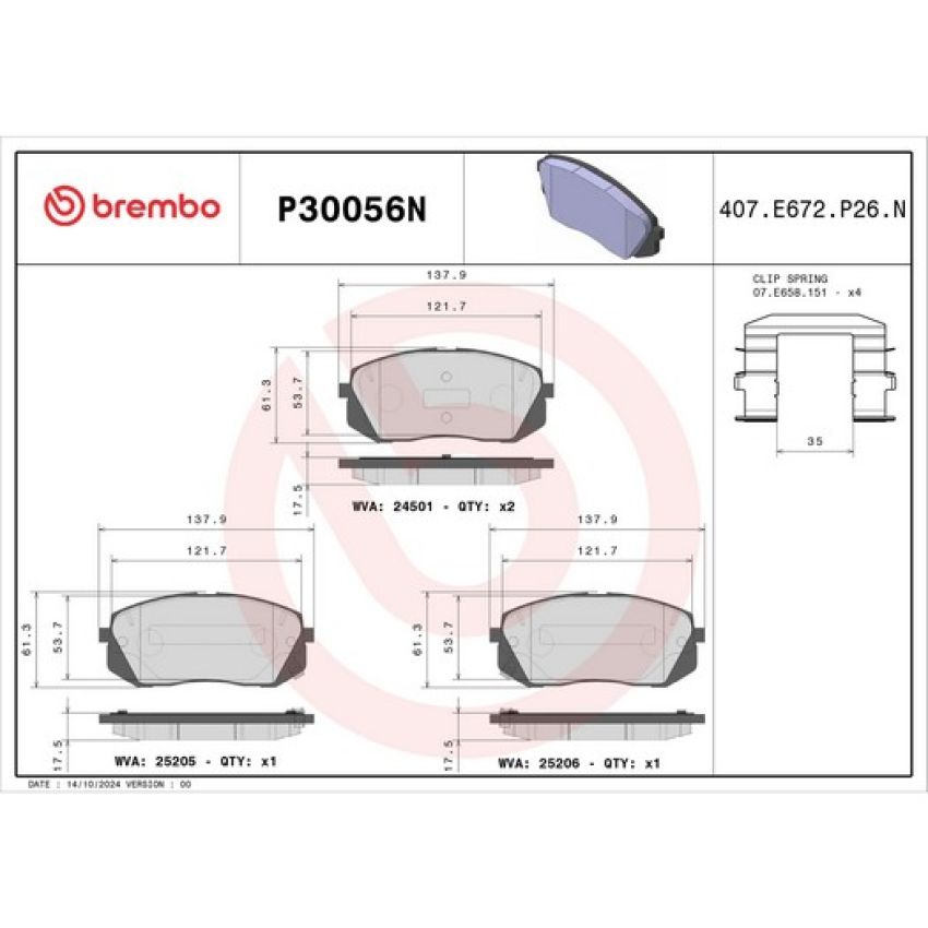 Brembo KT00917 Brembo ceramic brake pad and UV coated vented  brake disc kit