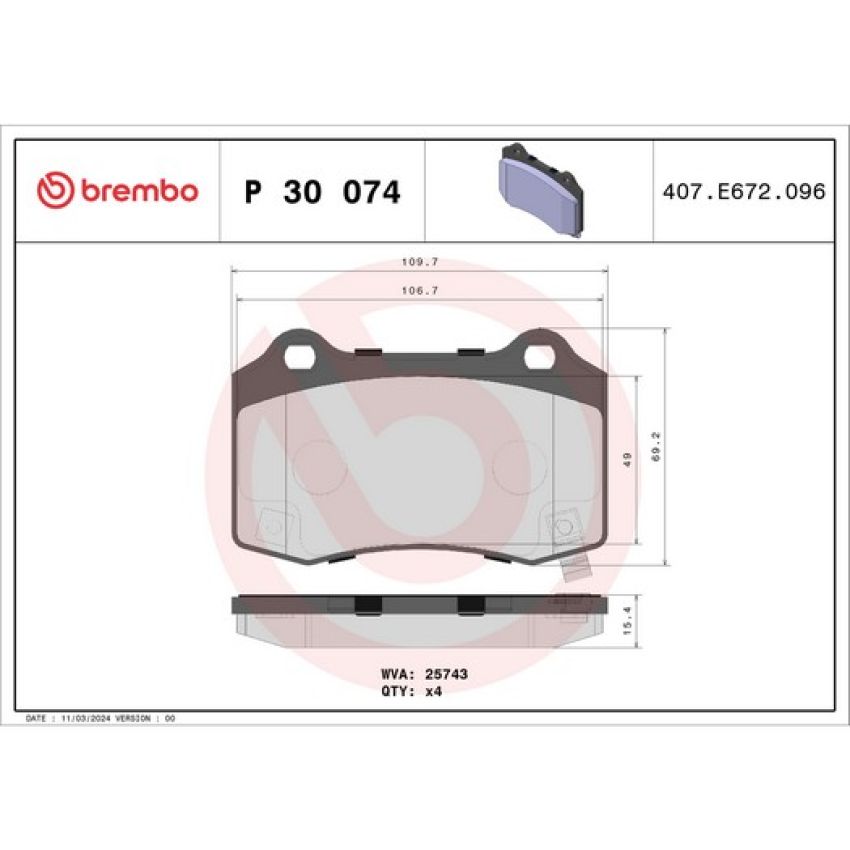 Brembo KT04321 Brembo low-met brake pad and UV coated PVT  brake disc kit
