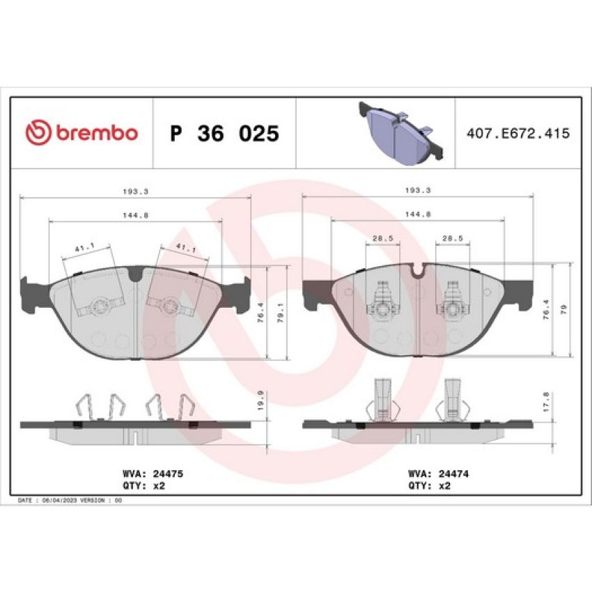 Brembo KT04524 Brembo low-met brake pad and UV coated PVT  brake disc kit