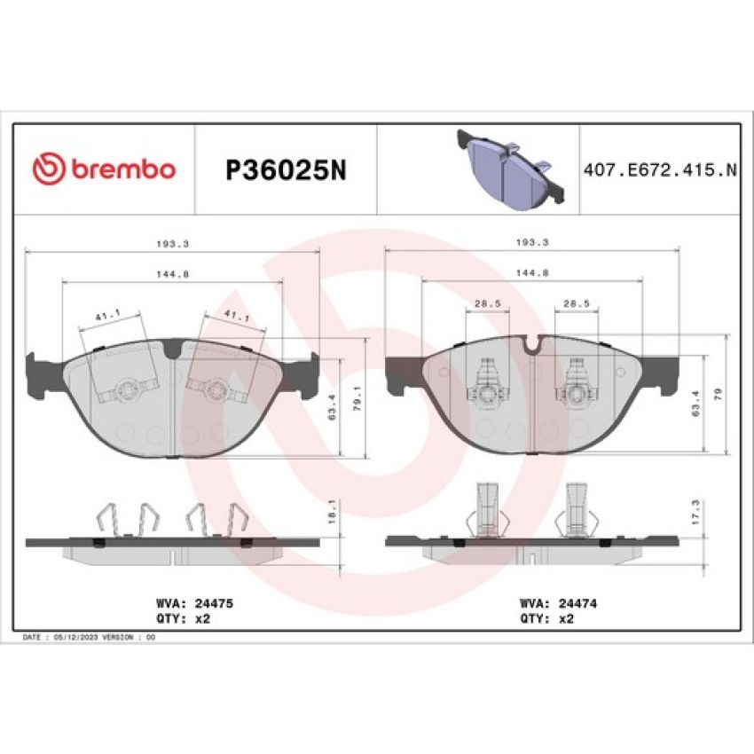 Brembo KT00C25 Brembo ceramic brake pad and UV coated PVT  brake disc kit