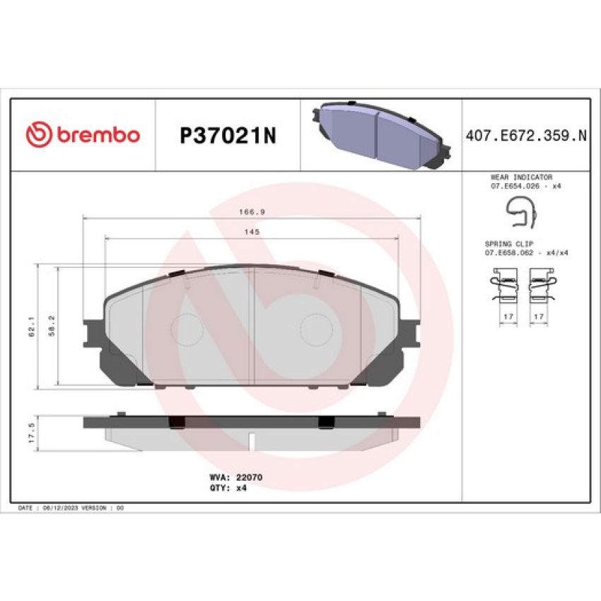 Brembo KT00A35 Brembo ceramic brake pad and UV coated PVT  brake disc kit