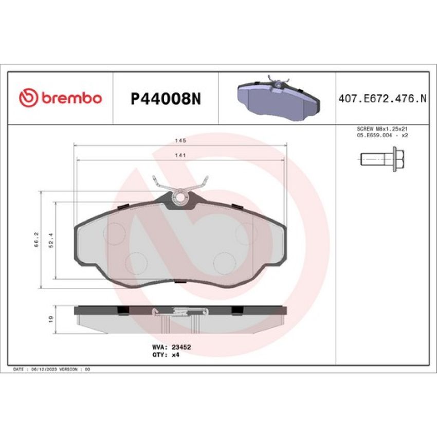 Brembo KT00490 Brembo ceramic brake pad and UV coated vented  brake disc kit