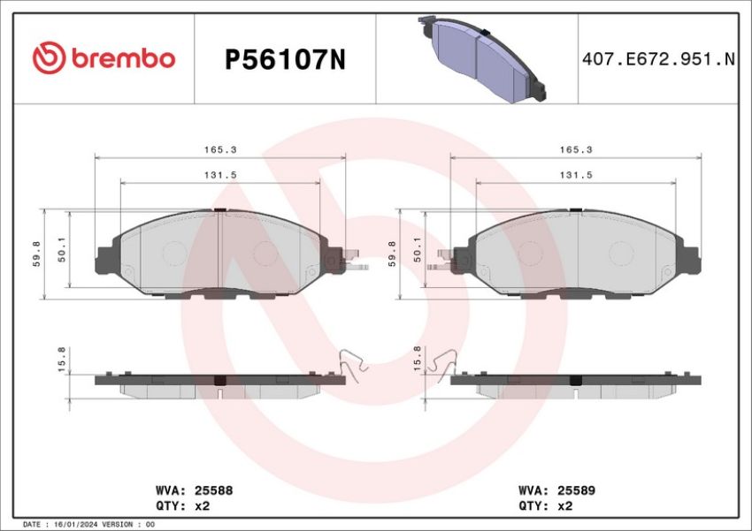 Brembo KT00518 Brembo ceramic brake pad and UV coated vented  brake disc kit
