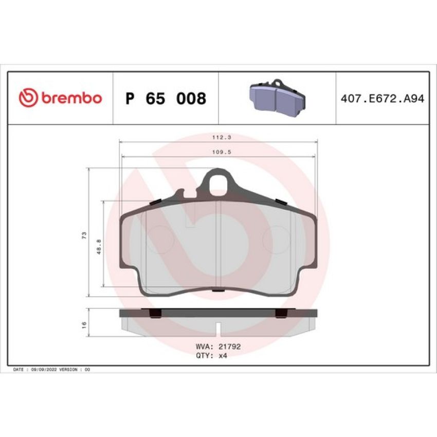 Brembo KT04418 Brembo low-met brake pad and UV coated vented drilled brake disc kit