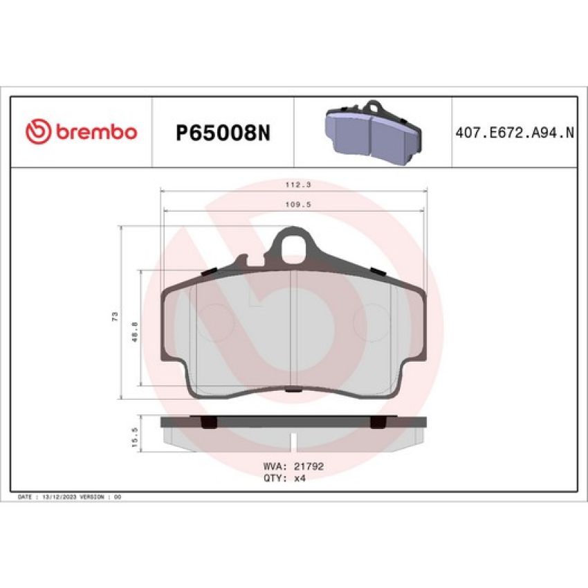 Brembo KT00B02 Brembo ceramic brake pad and UV coated vented drilled brake disc kit