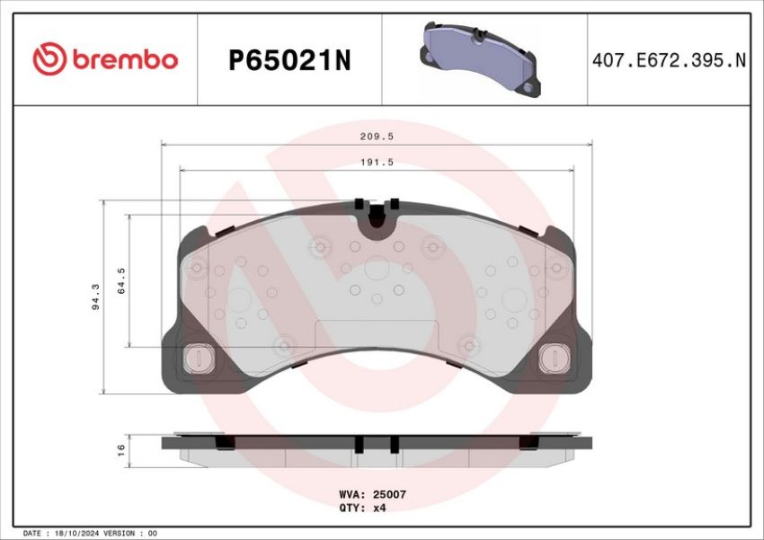 Brembo KT00946 Brembo ceramic brake pad and UV coated PVT  brake disc kit