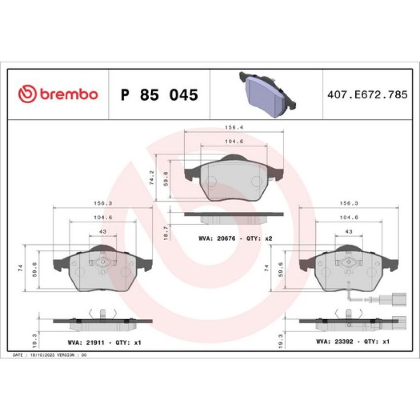 Brembo KT04367 Brembo low-met brake pad and UV coated vented  brake disc kit