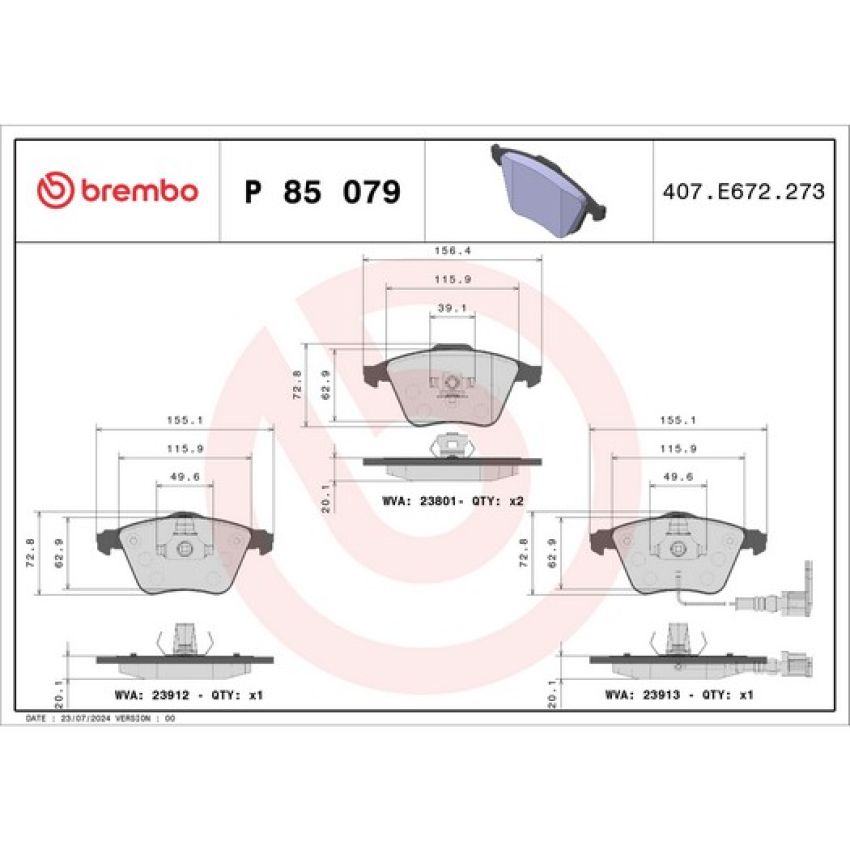 Brembo KTX4081 Brembo low-met brake pad and Xtra PVT drilled brake disc kit